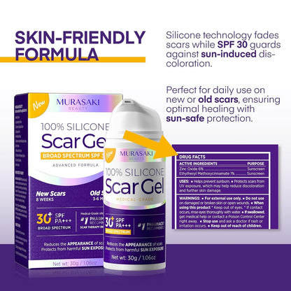 Silicone Scar Gel Scar Cream - SPF 30 Advanced Scar Gel for Old and New Scars - Available at All In One Marketplace Canada