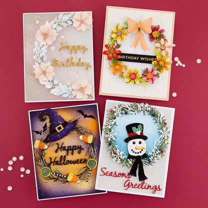 Matrices de découpe Spellbinders Halloween Wreath Add-Ons par Suzanne Hue, métal