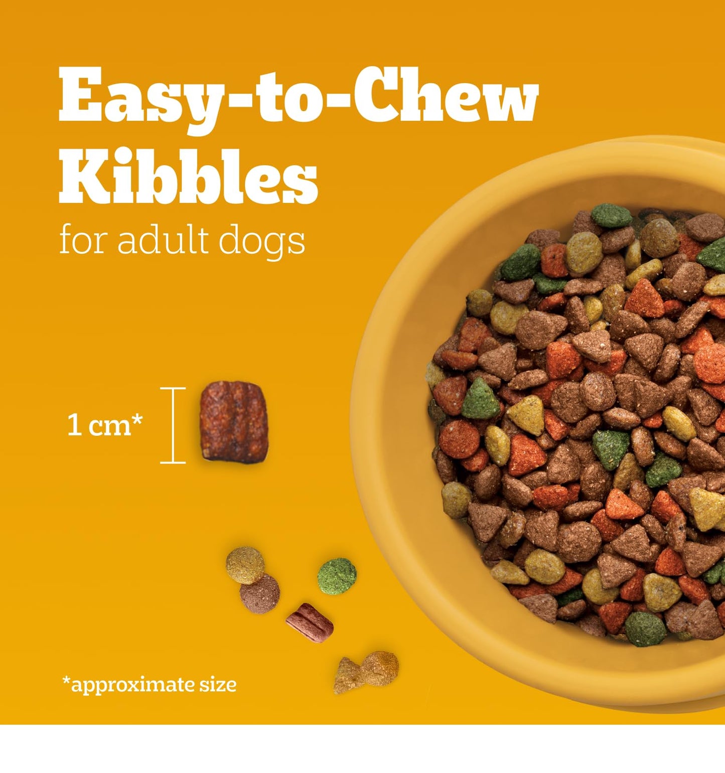 PEDIGREE Vitality+ Dry Food for Adult Dogs, Hearty Beef & Vegetable Flavour, 20kg Bag