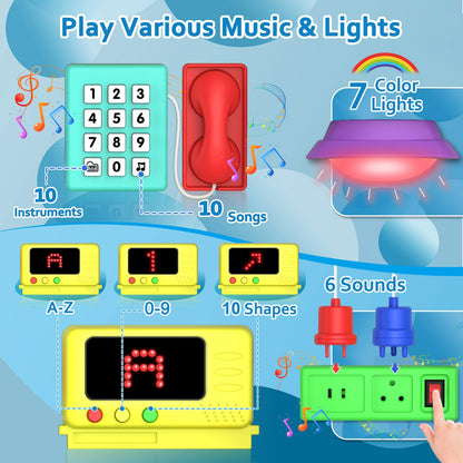 Montessori Busy Board for Toddlers 1-3 with Music, 20+ Activity Toddler Educational Toys Age 1-2, Learning Toy for 1 2 Year Old Boy Girl Christmas Birthday Gift 🍁 All In One Marketplace Canada