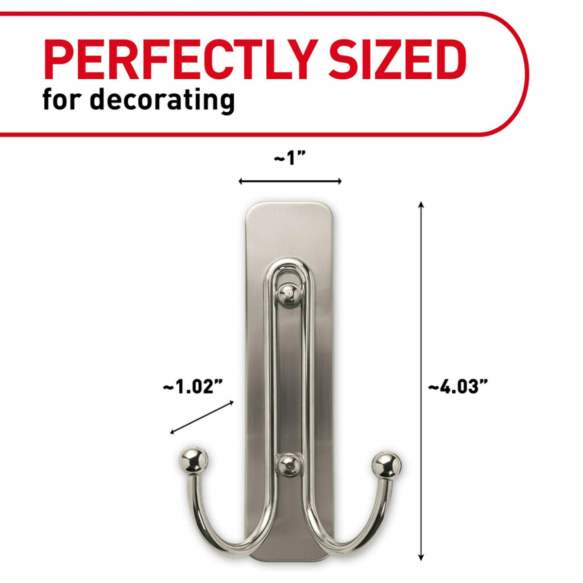 Command Large Wall Hooks, Damage Free Hanging Wall Hooks with Adhesive Strips, No Tools Double Wall Hooks for Hanging Christmas Decorations, 2 Satin Brass Plastic Hooks and 2 Command Strips 🍁 All In One Marketplace Canada