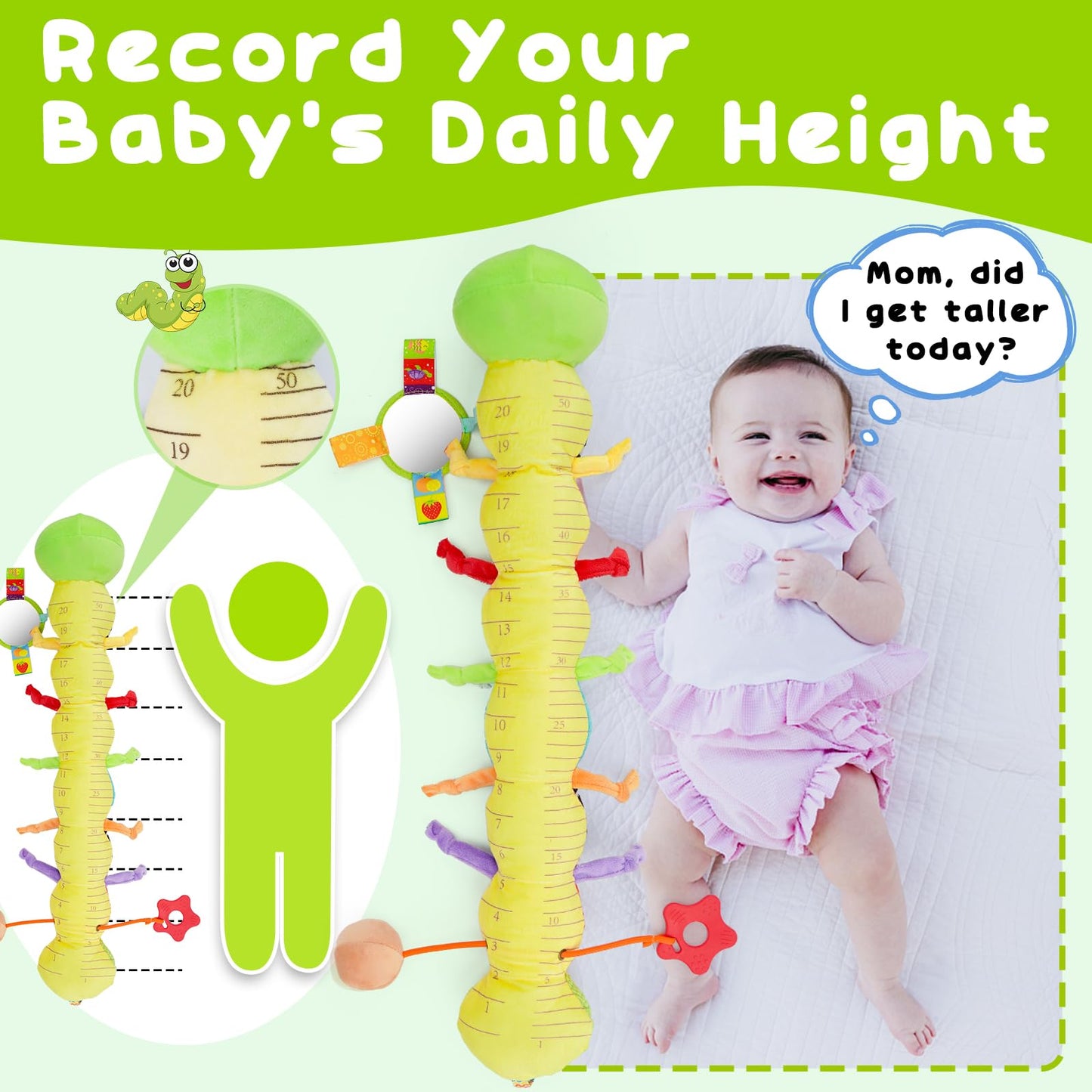 Baby Toys 0-3-6-12 Months, New Born Baby Boy Girl Gifts, Tummy Time Toys with Baby Mirror Teething Rattles Crinkle Music Sensory Toys for Newborn Babies Essentials 0 3 6 9 12 Month