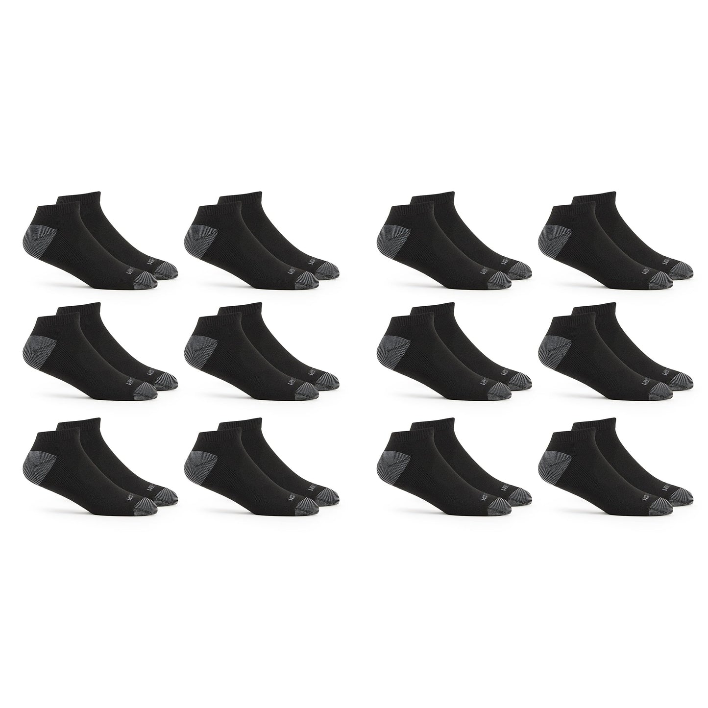 Fruit of the Loom Men's Dual Defense Low Cut Cushioned Moisture Wicking Socks (12 Pack), Black, Medium (6-12) Fruit of the Loom