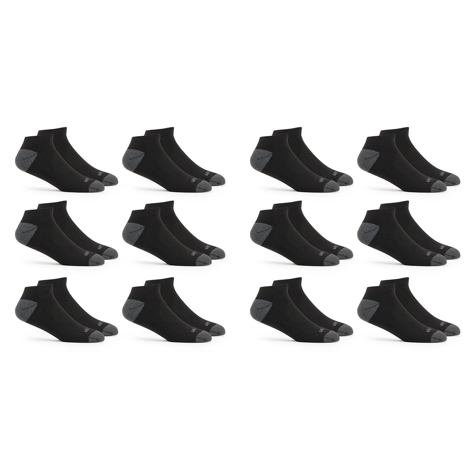 Fruit of the Loom Men's Dual Defense Low Cut Cushioned Moisture Wicking Socks (12 Pack), Black, Medium (6-12) Fruit of the Loom