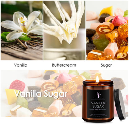 FF FRAGRFLOWING Vanilla Sugar Candle, Natural Soy Wax, 7 oz 🍁 All In One Marketplace Canada