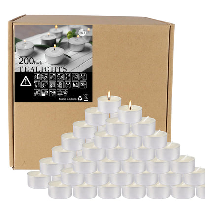 200-Pack 6-Hour White Smokeless Unscented Tealight Candles | Long-Burning Votives for Shabbat, Weddings, Christmas, Home Decor, Dinner Parties, Churches, Centerpieces & Holiday Events 🍁 All In One Marketplace Canada