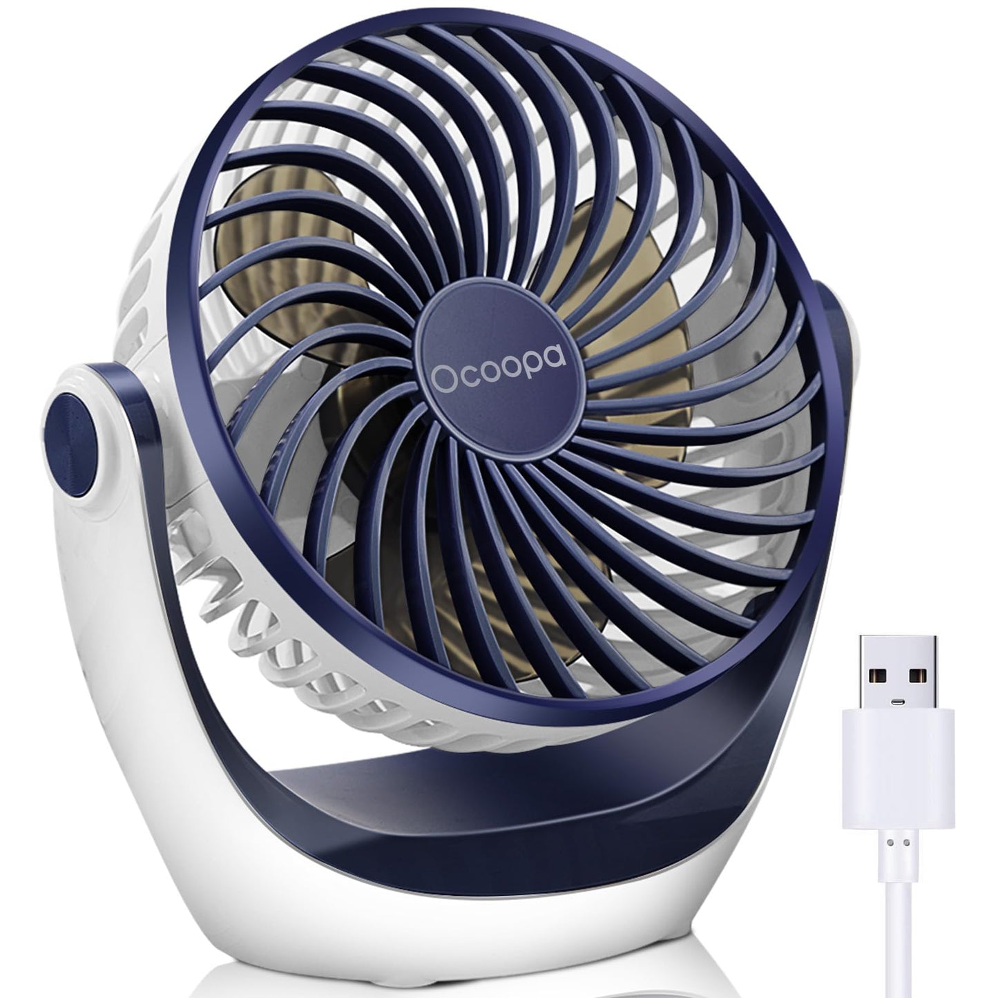 OCOOPA Small USB Desk Fan Table Fan 5'' with Strong Airflow & Quiet Operation, Portable Cooling Mini Fan 3 Speed, 360°Rotatable Head for Home Office Bedroom Desktop