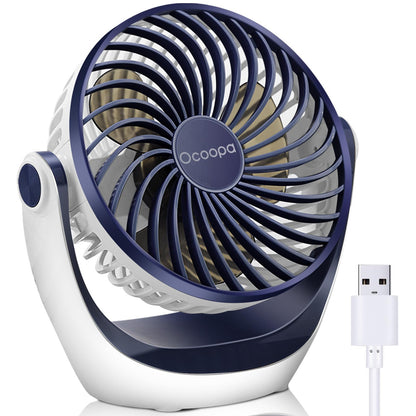 OCOOPA Small USB Desk Fan Table Fan 5'' with Strong Airflow & Quiet Operation, Portable Cooling Mini Fan 3 Speed, 360°Rotatable Head for Home Office Bedroom Desktop