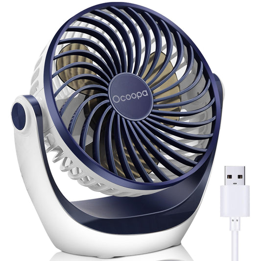 OCOOPA Small USB Desk Fan Table Fan 5'' with Strong Airflow & Quiet Operation, Portable Cooling Mini Fan 3 Speed, 360°Rotatable Head for Home Office Bedroom Desktop