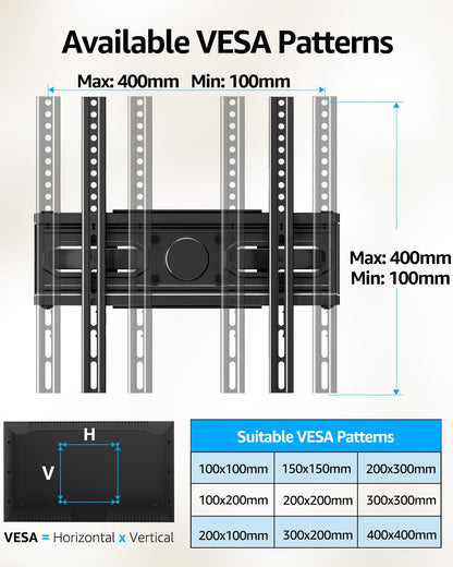MOUNTUP TV Wall Mount for 26-65 Inch Flat Curved LED LCD Screen TVs Full Motion TV Mount, Tilt Swivel Extension Wall Mount TV Bracket with Dual Articulating Arms, Max VESA 400x400mm, Holds up to 99lbs