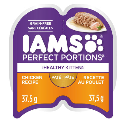 IAMS PERFECT PORTIONS Kitten Wet Cat Food, Chicken Flavour, 75g (24 pack) IAMS