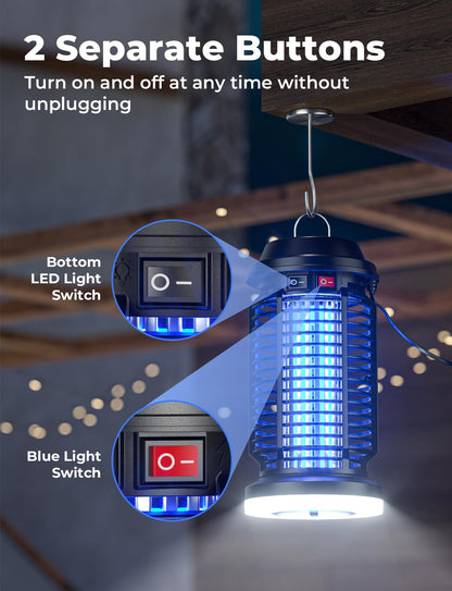 YISSVIC Bug Zapper Outdoor Indoor Waterproof Electric Mosquito Zapper 4200V Plug in for Kitchen Patio Courtyard Garden Camping - Available at All In One Marketplace Canada