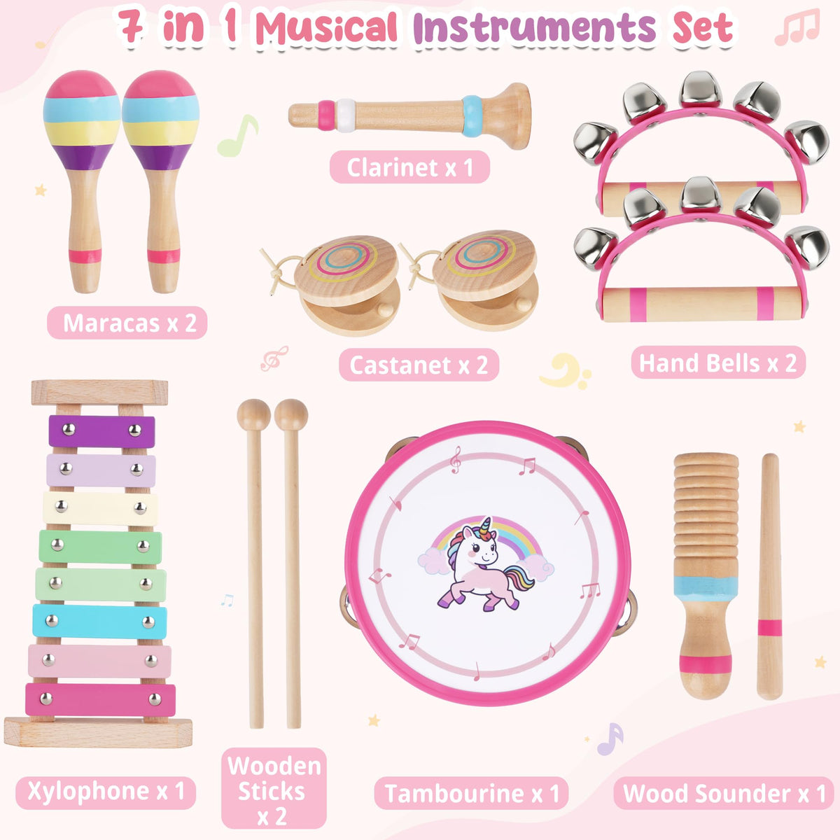 ATOYUS Musical Instruments for Toddlers 1-3, Unicorn Montessori Music Toys 🍁 All In One Marketplace Canada