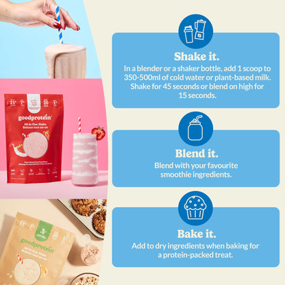 Good Protein Plant-Based Protein Powder - Vanilla Milkshake Flavor, 440g | All-in-One Shake Mix