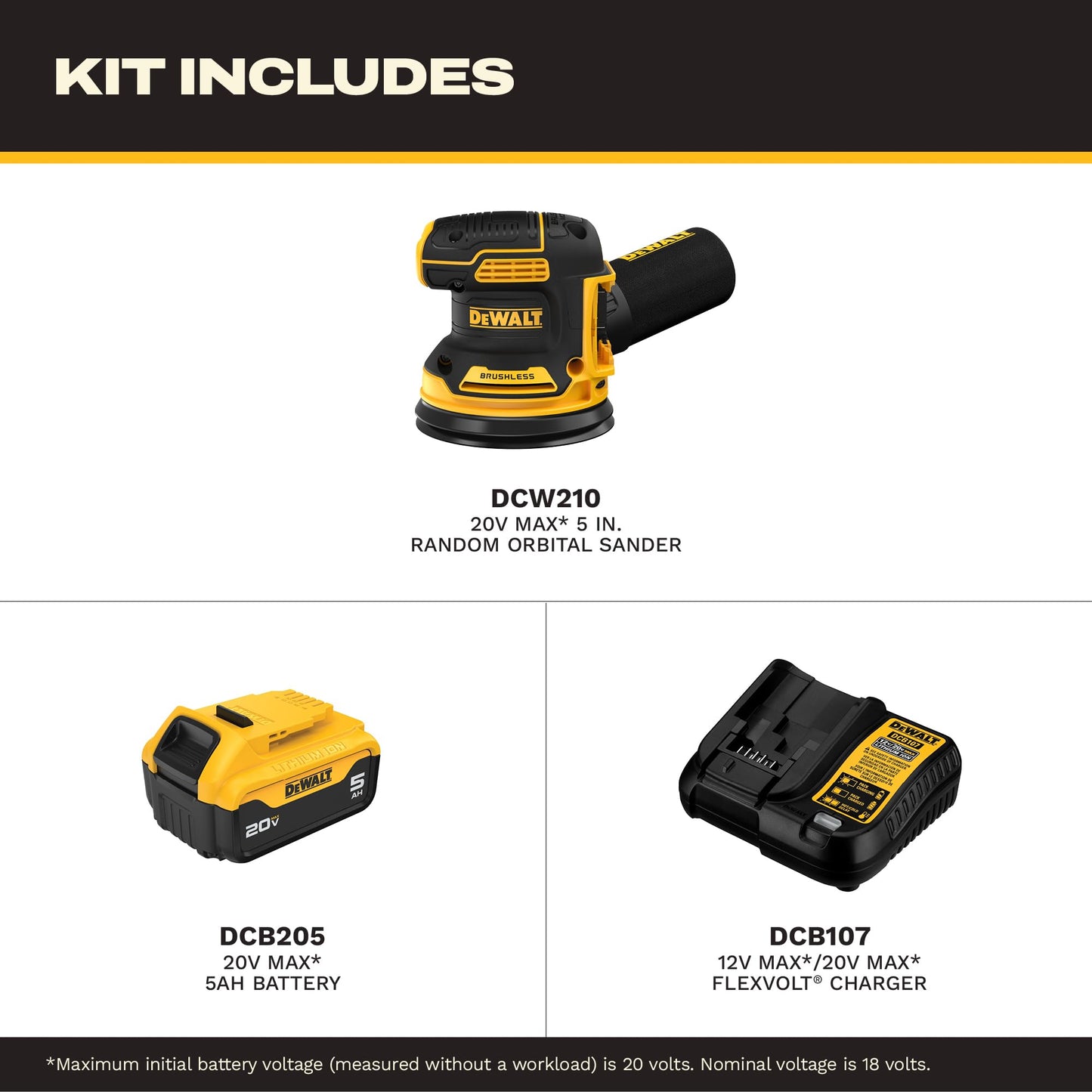 DEWALT 20V MAX Random Orbital Sander Kit (DCW210P1) 🍁 All In One Marketplace Canada