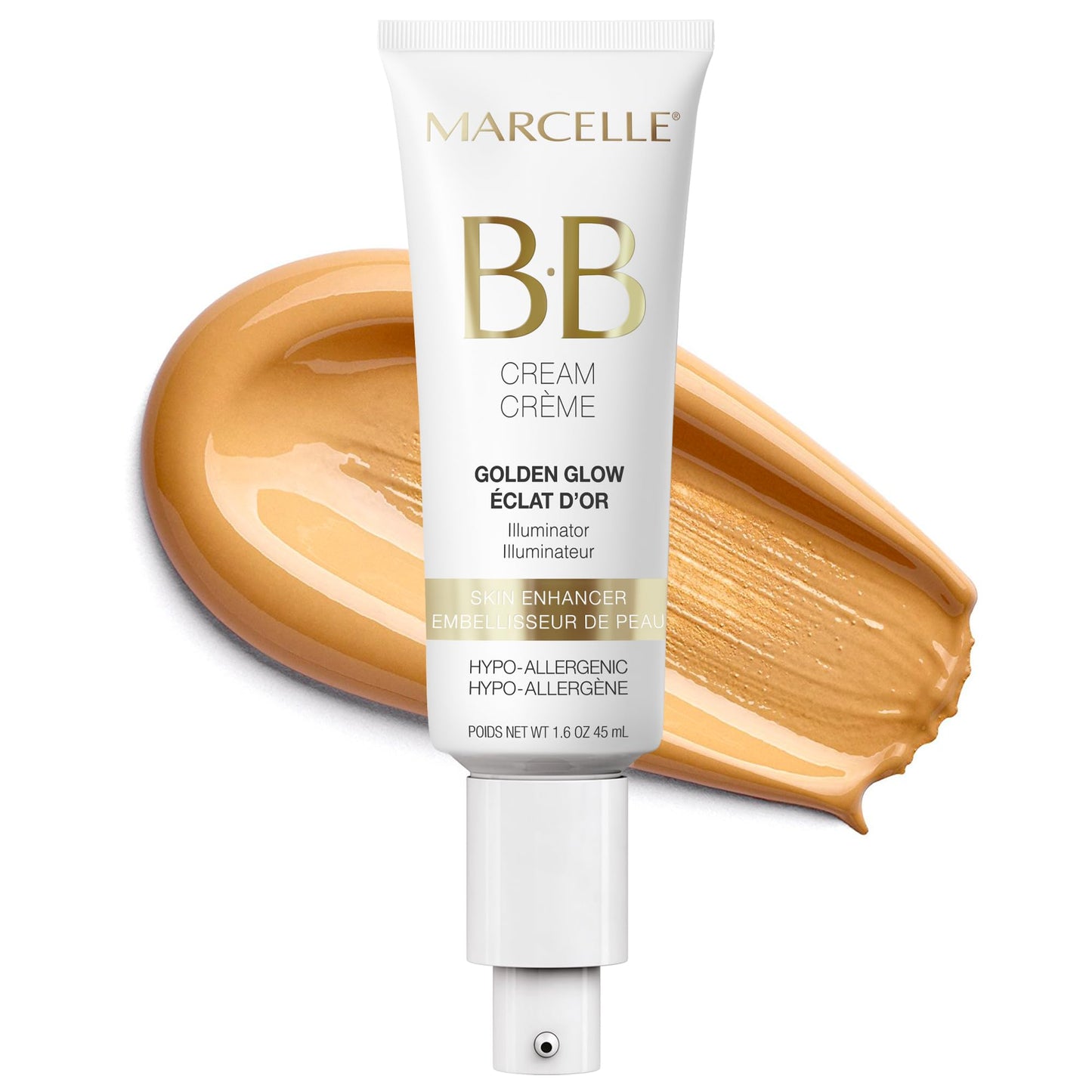 Marcelle BB Cream Golden Glow, Universal Shade, Tinted Moisturizer, Skin Enhancer, Illuminator, Beauty Balm, Non-Comedogenic, Paraben-Free, Oil-Free, Hypoallergenic, Cruelty-Free, 45 mL 🍁 All In One Marketplace Canada