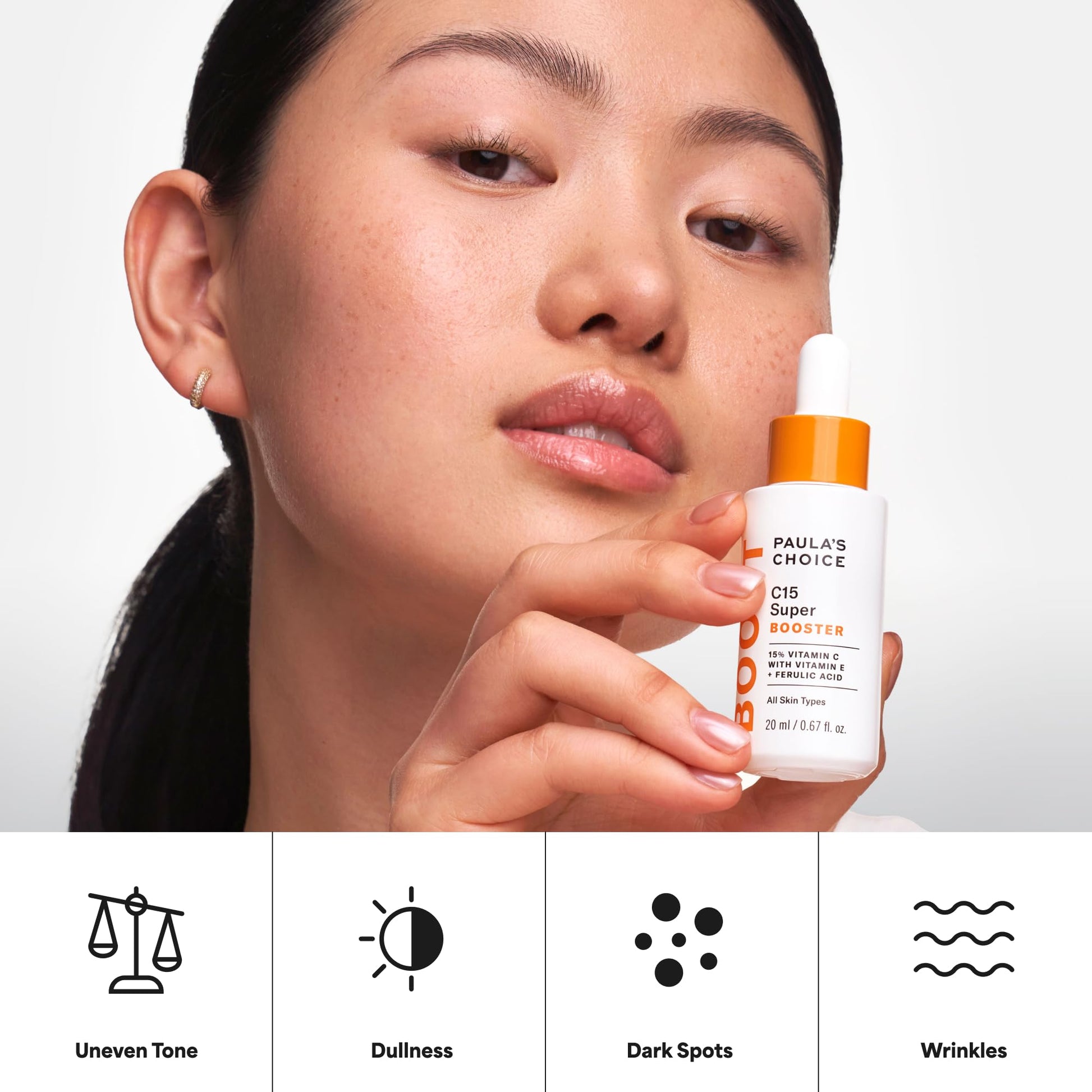 Paula's Choice C15 Super Booster, 15% Vitamin C with Vitamin E & Ferulic Acid, Brightening Serum for Discolouration, Dark Spots & Wrinkles, Fragrance-Free, 20 mL - Available at All In One Marketplace Canada