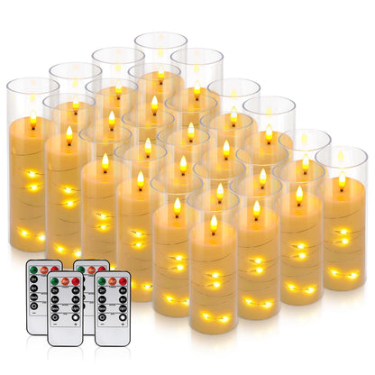 Flickering Flameless Candles with Remote and 2/4/6/8 H Timer Starry Lights candle Pack of 24 (D2.17"x H 5"6"7")with Realistic Moving Wick Candles for Valentine's Day Christmas & Home Decor,weeddings.. 🍁 All In One Marketplace Canada