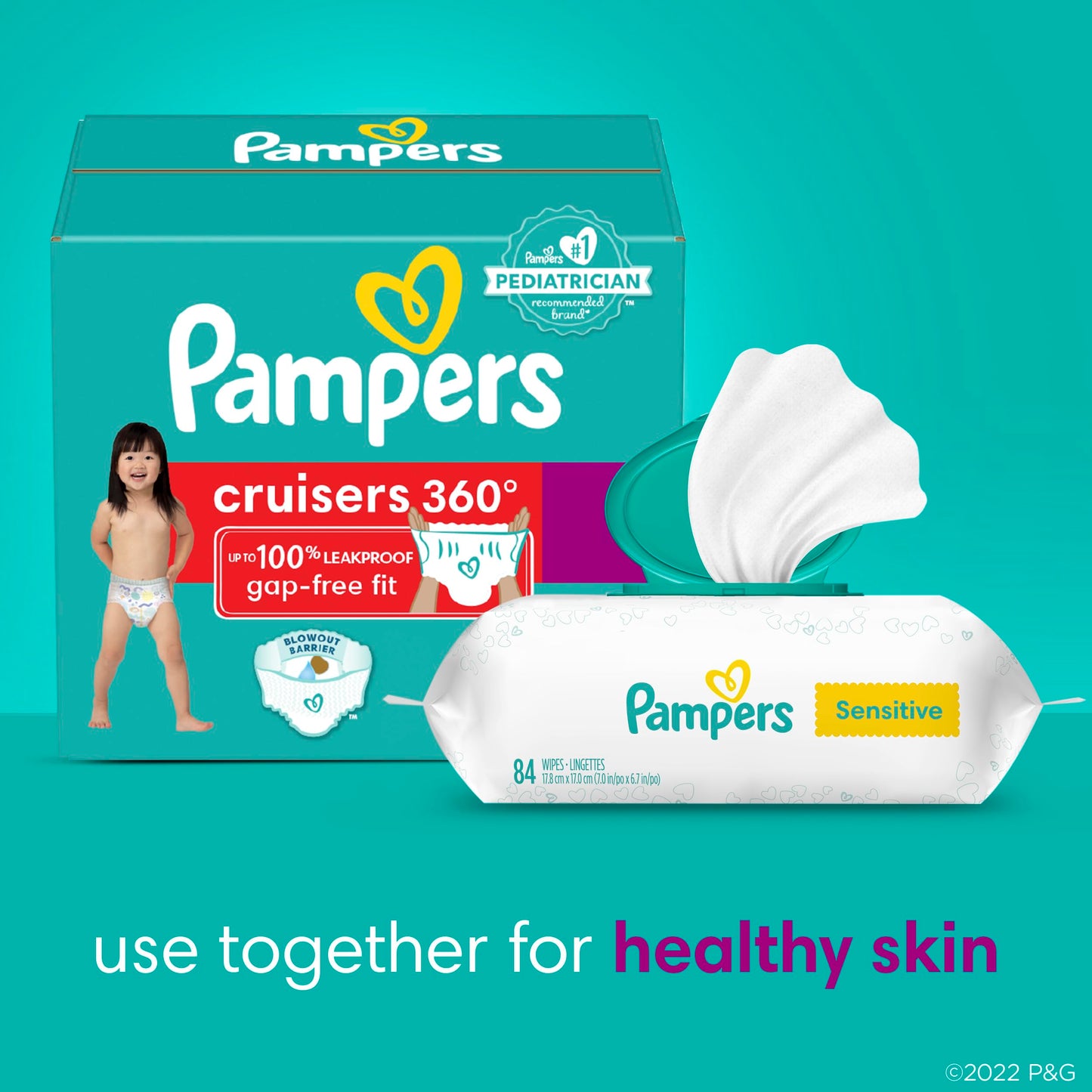 Pampers Cruisers 360 Pull-On Diapers, Size 7, Babyproof up to 100% leakproof diaper, 1 Pack (Count of 88)