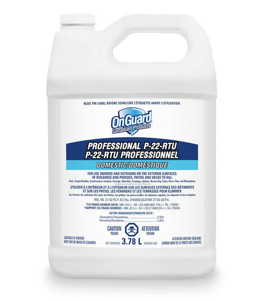 OnGuard Professional P-22-RTU Residual Spray Insect Killer, 3.78L Jug, for Ants, Carpet Beetles, Cockroaches, Crickets, Earwigs, Silverfish, Sowbugs, Spiders, Ticks, Fleas, Flies and Mosquitoes