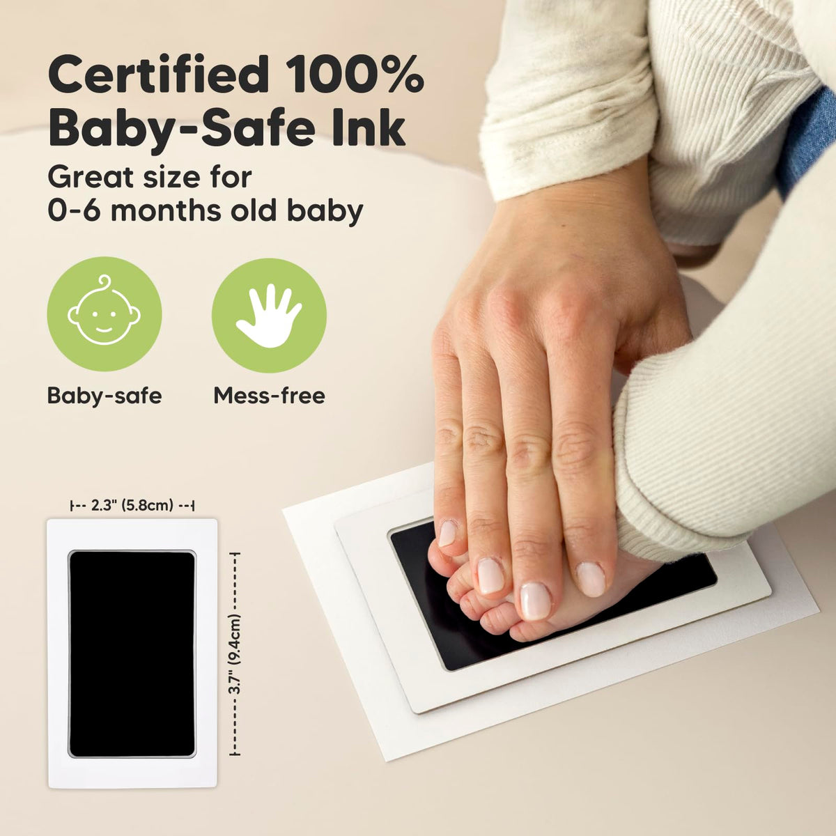 Inkless Hand and Footprint Kit, Boy Girl Newborn Keepsake (Ash Wood) 🍁 All In One Marketplace Canada