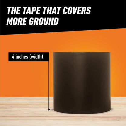 Gorilla Waterproof Patch & Seal Tape, Heavy-Duty, Instantly Seals, Works Underwater, Indoor/Outdoor, Flexible Permanent Bond, 4 in x 10 ft, Black, 1 Pack