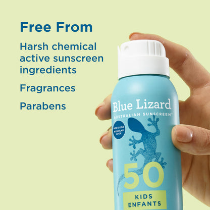 Blue Lizard Kids Mineral SPF 50 Sunscreen Spray, Broad-Spectrum UVA/UVB Protection, Water-Resistant, Zinc Oxide Formula, 142 g