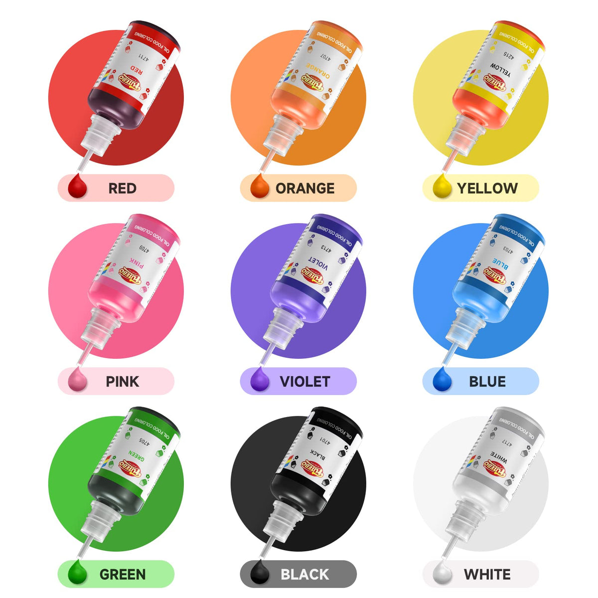 9 Colors Oil Based Food Coloring (15ml/Bottle) 🍁 All In One Marketplace Canada
