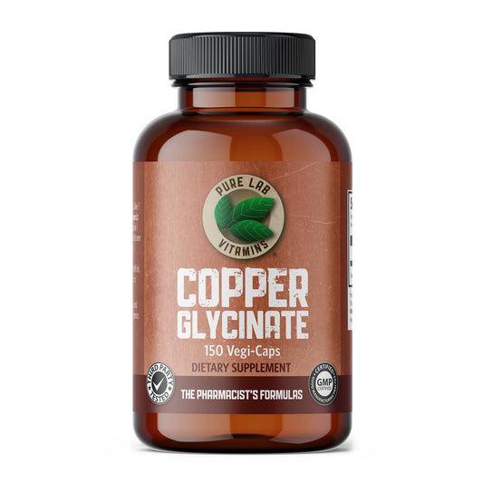Pure Lab Vitamins Copper Glycinate 1mg - 150 Vegi-caps - Available at All In One Marketplace Canada