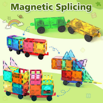 Feoxialy Magnetic Tiles Cars 4 PCS Magnet Tiles Set Construction Kids Toys 🍁 All In One Marketplace Canada