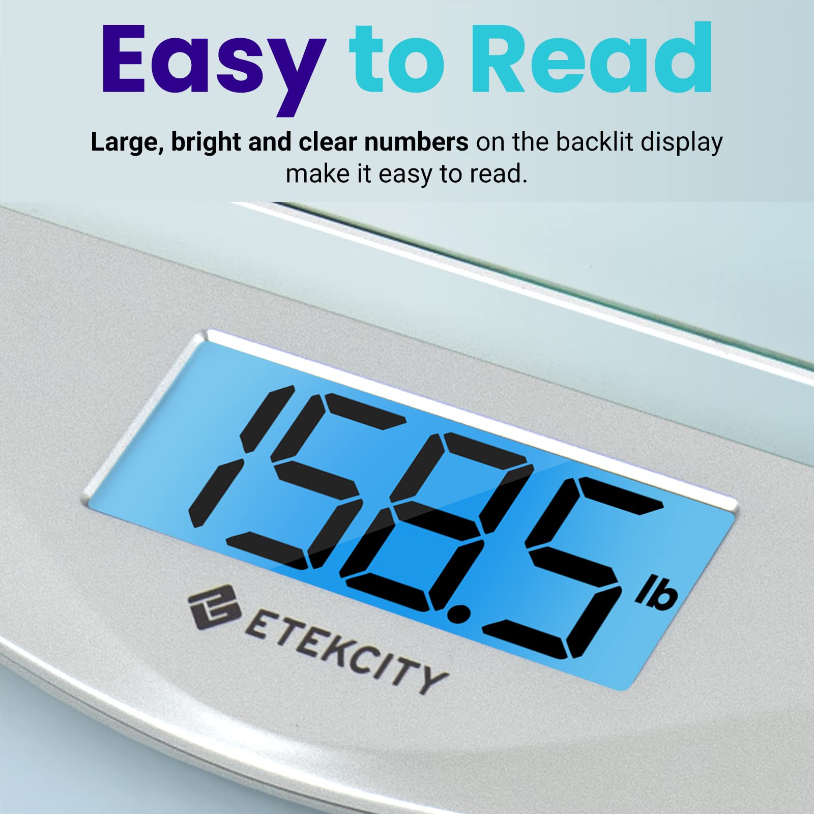 Etekcity Digital Body Weight Bathroom Scale, Large Blue LCD Backlight Display, High Precision Measurements,6mm Tempered Glass, 400 Pounds - Available at All In One Marketplace Canada