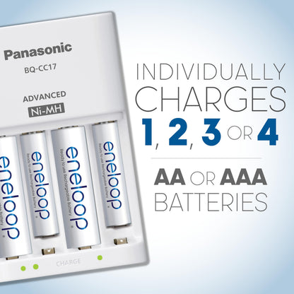 Panasonic KKJ17MCC82A KKJ17MCC82A Eneloop Power Pack, New 2100 Cycle, 8AA, 2AAA, 2 "C Spacers, 2 "D Spacers, Advanced Individual Battery Charger