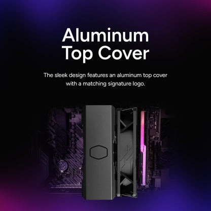 Cooler Master Hyper 212 Black Edition CPU Air Coolor, Silencio FP120 Fan, 4 CDC 2.0 Heatpipes, Anodized Gun-Metal Black, Brushed Nickel Fins for AMD Ryzen/Intel LGA1200/1151 Cooler Master