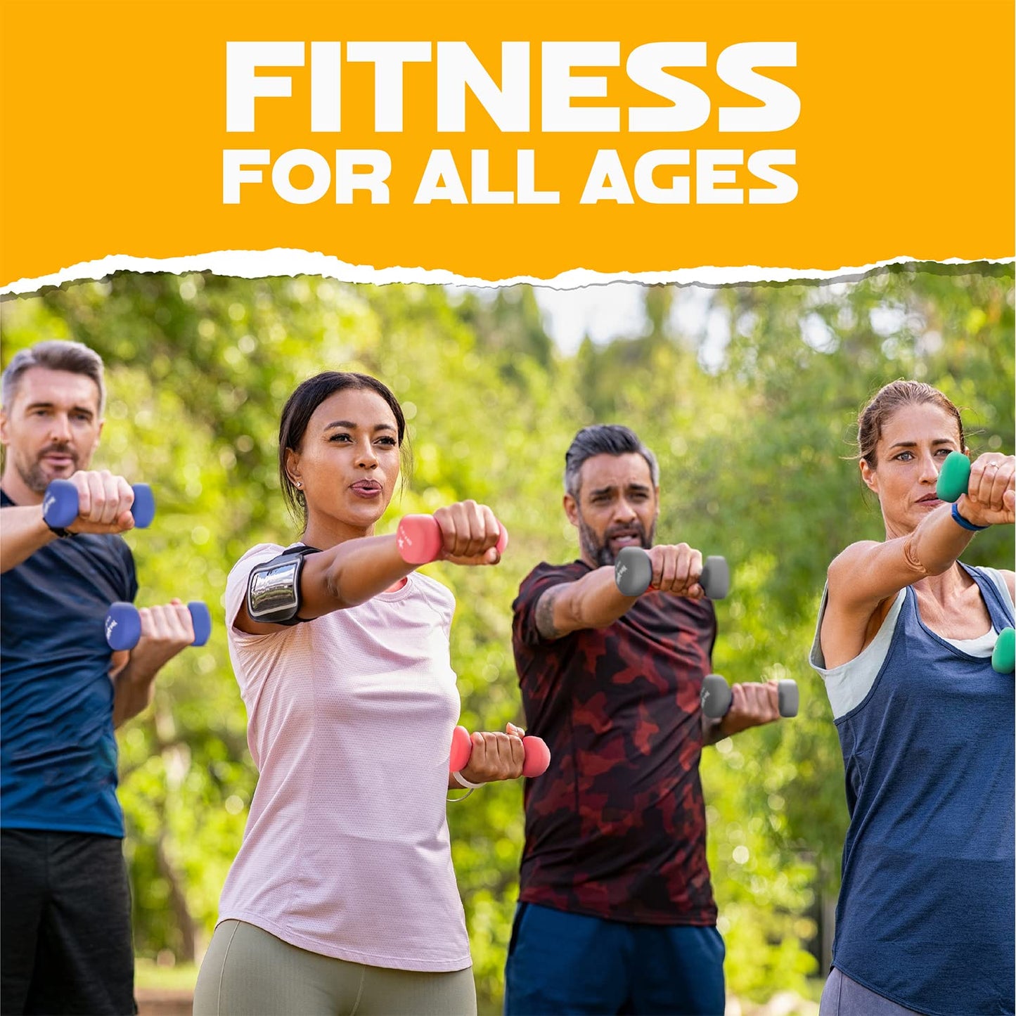 Yes4All Haltères en néoprène, Kit de poids, Haltères pour femmes, Paire d'haltères, Poids libres (Orange - 3,6 kg)