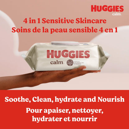 Huggies Calm Baby Wipes, Unscented, 10 Push Button Packs (560 Wipes Total) 🍁 All In One Marketplace Canada