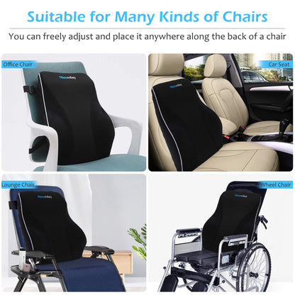 Lumbar Support Pillow for Office Chair Car Lumbar Pillow Lower Back Pain Relief Memory Foam Back Cushion with 3D Mesh Cover Gaming Chair Back Pillow Ergonomic Back Rest for Wheelchair Desk - Available at All In One Marketplace Canada