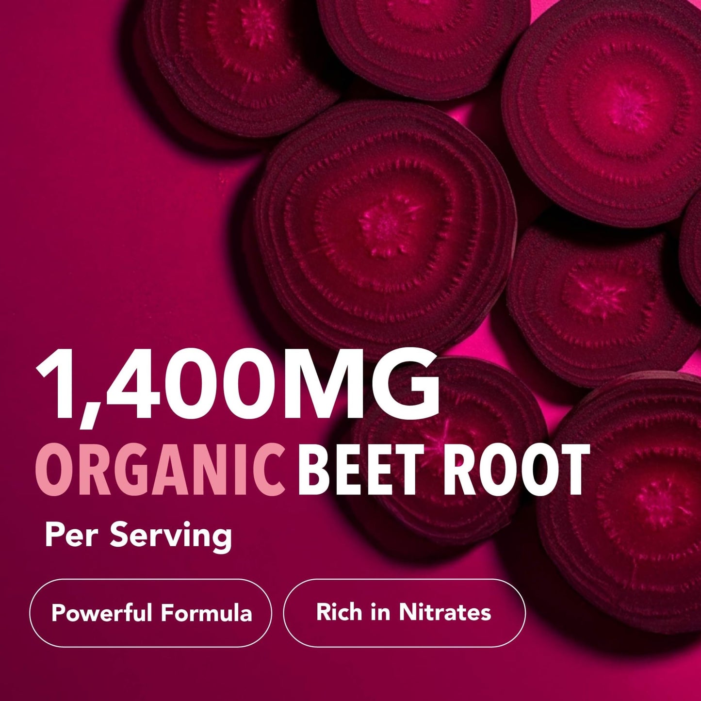 Organic Beetroot Capsules 1400MG | Potent Nitric Oxide for Healthy Blood Flow Support & Energy | 700MG Beetroot Powder Per Capsule | Nitric Oxide Supplements for Men & Women | Made in Canada | 120 Ct