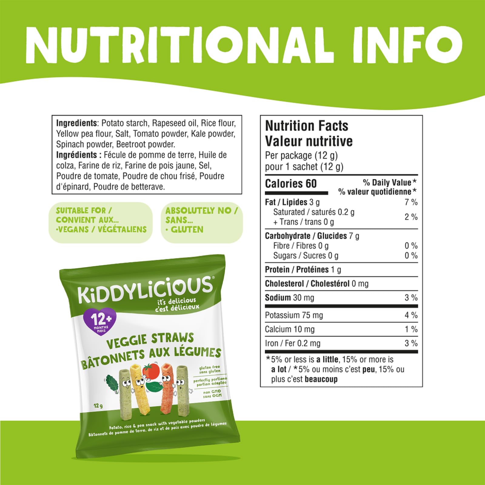 Kiddylicious Veggie Straws | 12+ Months | 9 Portions | 108g Kiddylicious