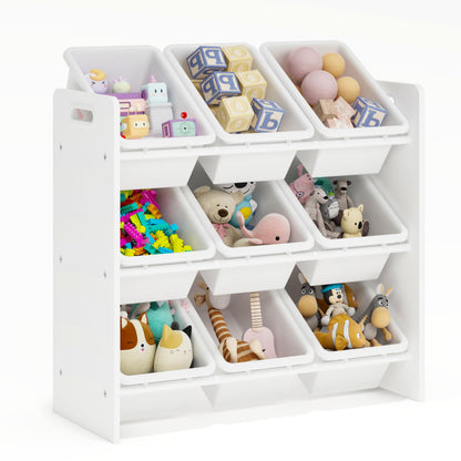 Lennox Furniture Toys Storage Organizer 9 Plastic Bins in White (JWTR-03006 white) Lennox Furniture