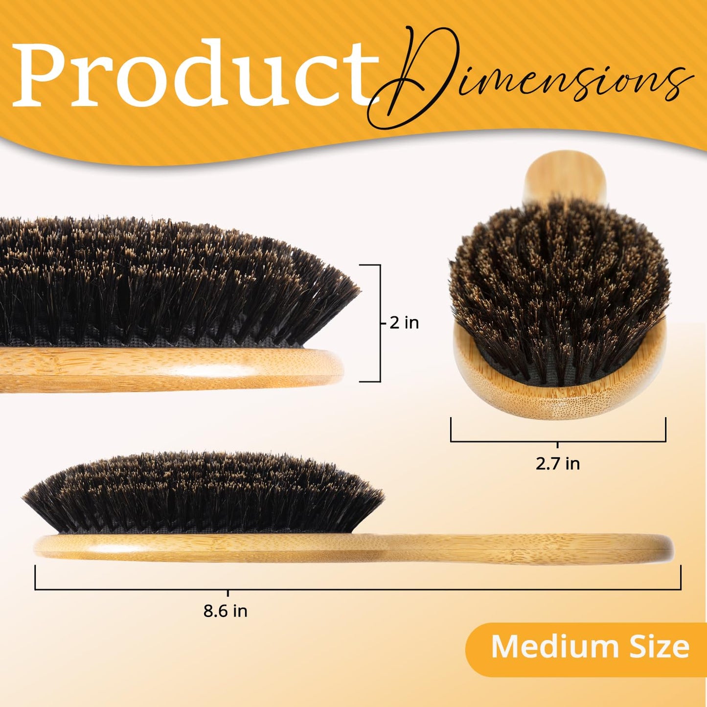 Belula 100% Boar Bristle Hair Brush Set (Medium). Soft Natural Bristles for Thin and Fine Hair. Restore Shine And Texture. Wooden Comb, Travel Bag and Spa Headband Included! - Available at All In One Marketplace Canada