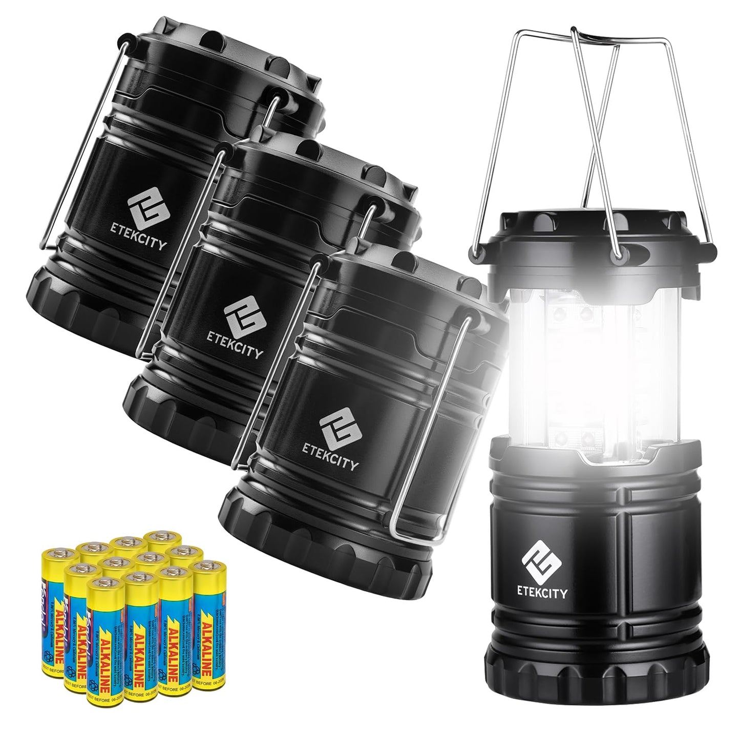 Etekcity LED Camping Lantern, 4 Pack, Battery Powered, Emergency Light Etekcity
