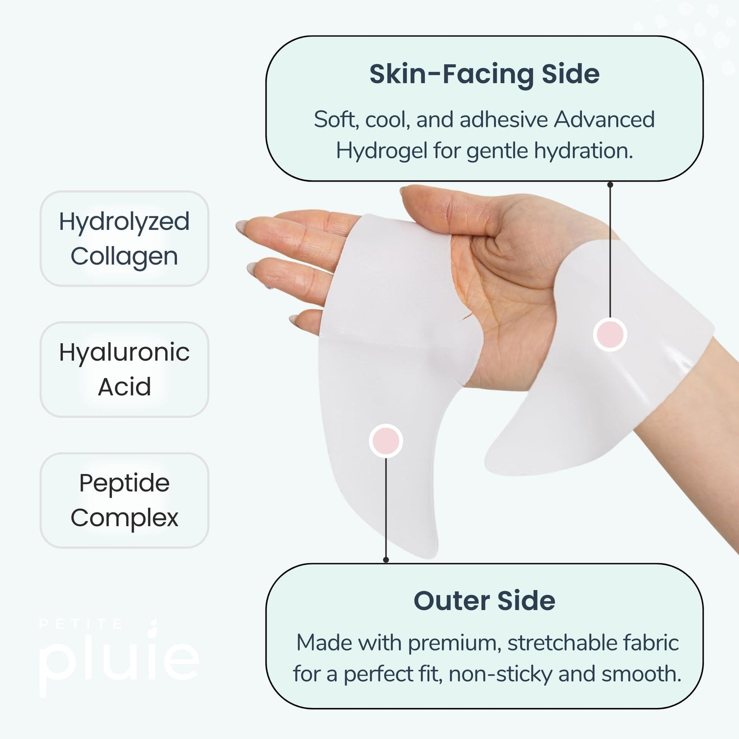 Petite Pluie Overnight Use Advanced Canadian Forehead Smoothing Patches - Premium Hydrogel Non-Sticky Hydration Collagen Face Mask - Superior Adhesion with Extra Large Size for Necklines & Frown Lines Treatment, Made in Korea, 10 Count - Available at All In One Marketplace Canada