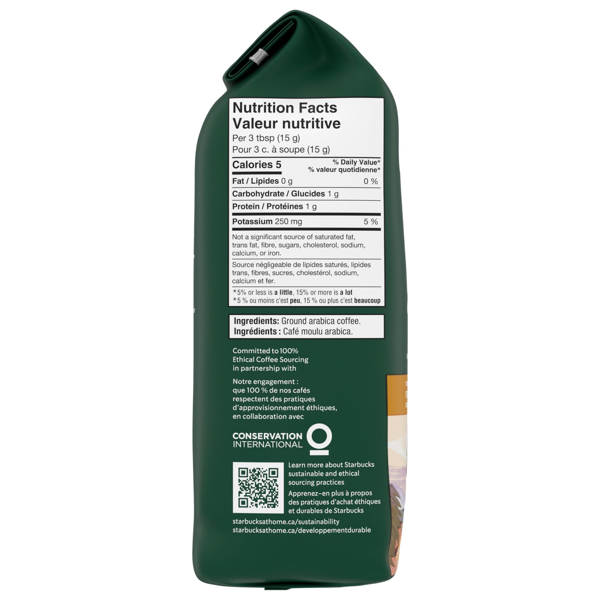 Starbucks True North Light Roast Ground Coffee - 100% Arabica Beans, 340g x 6 Pack (2040g Total)