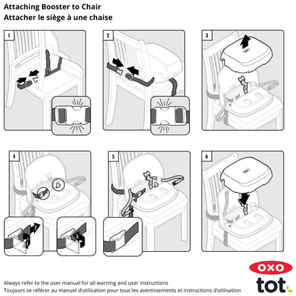 Oxo Tot Perch Booster Seat with Straps, Gray OXO Tot