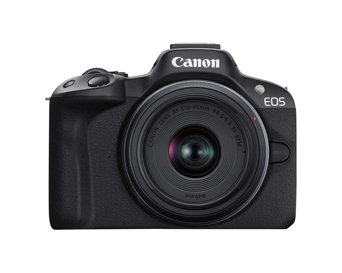 Canon EOS R50 Mirrorless Camera with RF-S18-45mm F4.5-6.3 is STM Lens Kit, 24.2MP APS-C CMOS Sensor, 4K Video, Hybrid Photo & Video Camera for Vlogging and Content Creators, RF Mount, Black