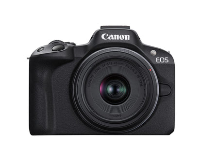 Canon EOS R50 Mirrorless Camera with RF-S18-45mm F4.5-6.3 is STM Lens Kit, 24.2MP APS-C CMOS Sensor, 4K Video, Hybrid Photo & Video Camera for Vlogging and Content Creators, RF Mount, Black