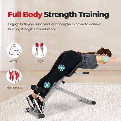 Sunny Health & Fitness Foldable Roman Chair, 45-Degree Hyperextension Bench Sunny Health & Fitness