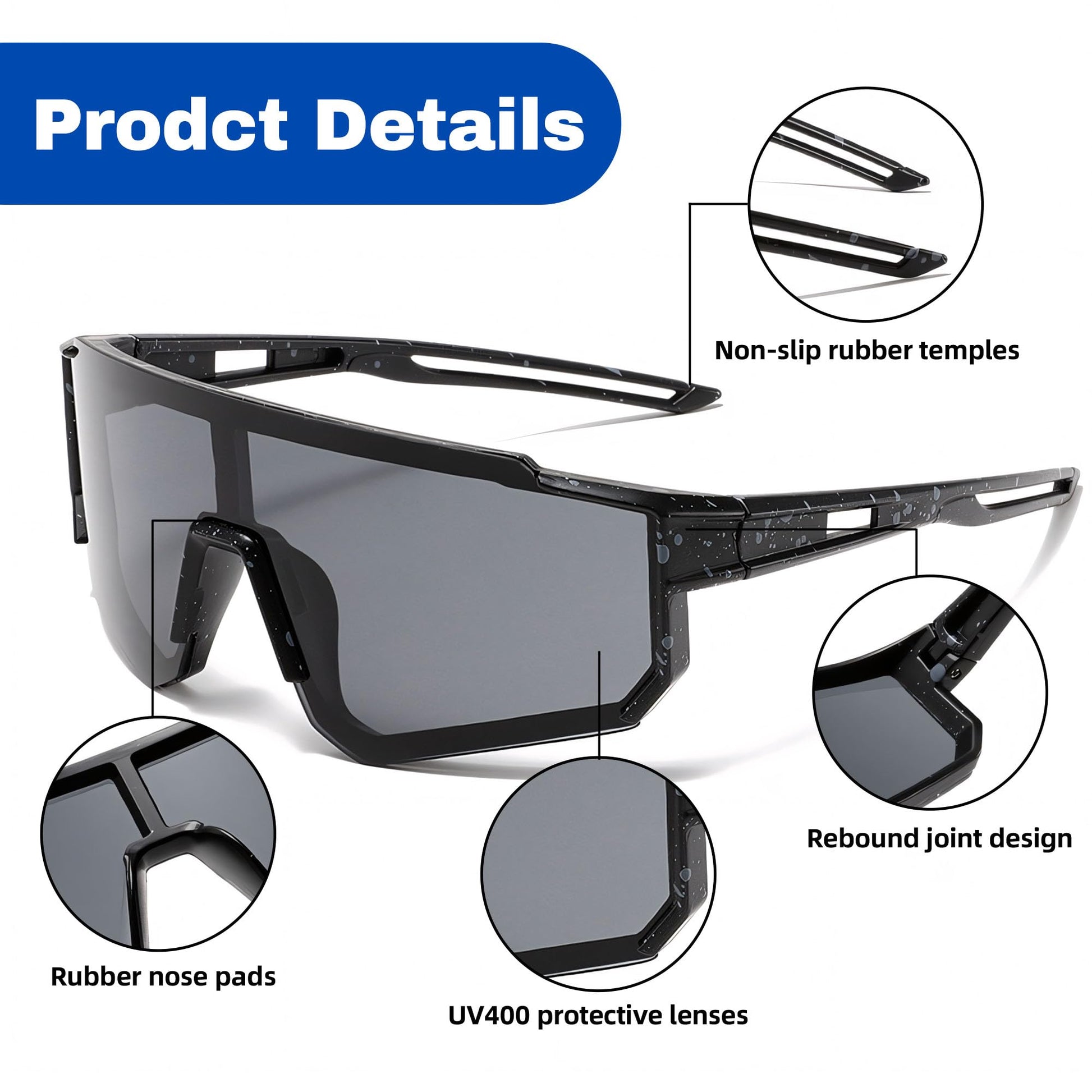 Kids Sunglasses for Boys Girls, 3Pack UV400 Protection Goggles Youth Sports Sunglasses for Baseball Cycling Climbing (3 PACK)