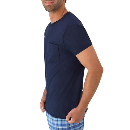 Hanes Men's Pocket Undershirt Pack, Cotton Crew Neck T-Shirt, Moisture Wicking Tee, Assorted 6-Pack, Grey Heather, Black, White, Navy, Blue Heather, Large 🍁 All In One Marketplace Canada