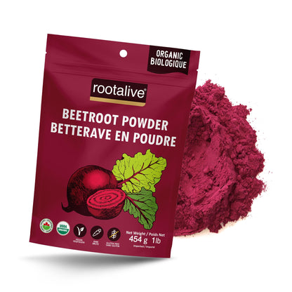Rootalive Organic Beetroot Powder 454g (1lb) – Raw, Organic, Gluten-Free, Vegan, Ideal for Smoothies, Juice, Baking, Sauces & Natural Food Colour - Available at All In One Marketplace Canada